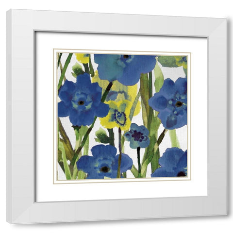 Picking Flowers II White Modern Wood Framed Art Print with Double Matting by Jill, Susan