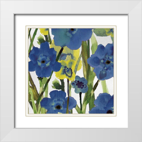 Picking Flowers II White Modern Wood Framed Art Print with Double Matting by Jill, Susan