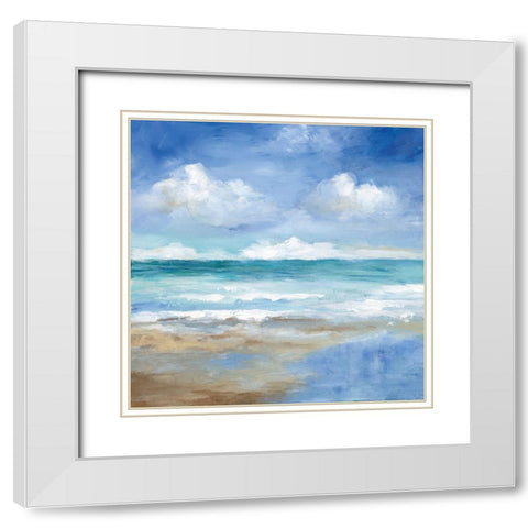 Washy Coast II White Modern Wood Framed Art Print with Double Matting by Nan