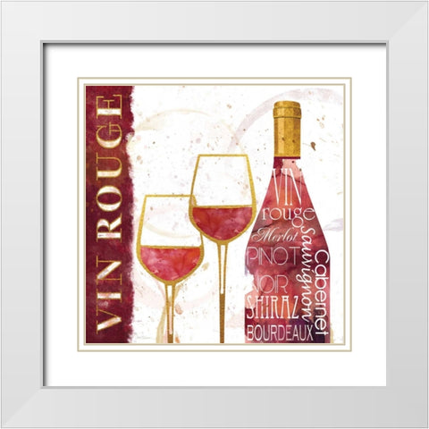 Vin Rouge White Modern Wood Framed Art Print with Double Matting by Robinson, Carol