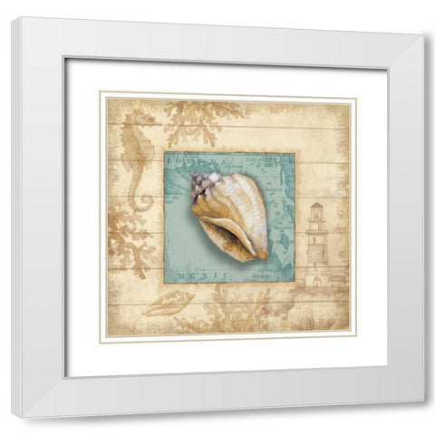 Beach Comber I White Modern Wood Framed Art Print with Double Matting by Knutsen, Conrad