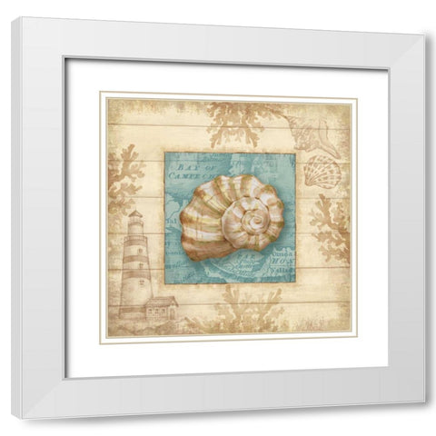 Beach Comber III White Modern Wood Framed Art Print with Double Matting by Knutsen, Conrad