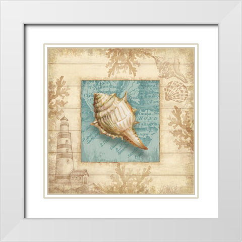 Beach Comber IV White Modern Wood Framed Art Print with Double Matting by Knutsen, Conrad