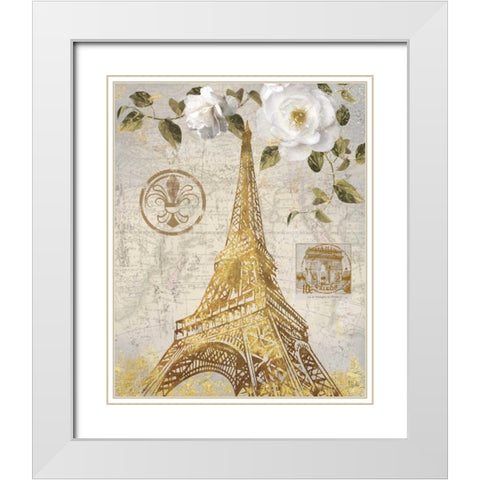 Le Jardin Eiffel White Modern Wood Framed Art Print with Double Matting by Nan