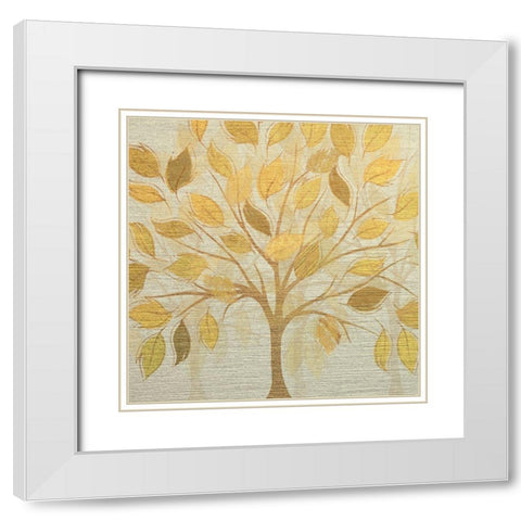Golden Orchard White Modern Wood Framed Art Print with Double Matting by Jill, Susan