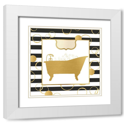 Bubbles Wash Away White Modern Wood Framed Art Print with Double Matting by CAD Designs