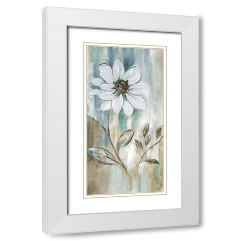 Garden Bloom I White Modern Wood Framed Art Print with Double Matting by Nan