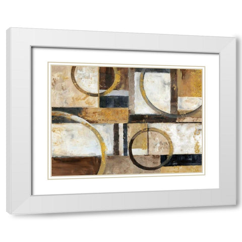 Interplay White Modern Wood Framed Art Print with Double Matting by Nan