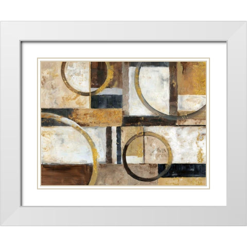 Interplay White Modern Wood Framed Art Print with Double Matting by Nan