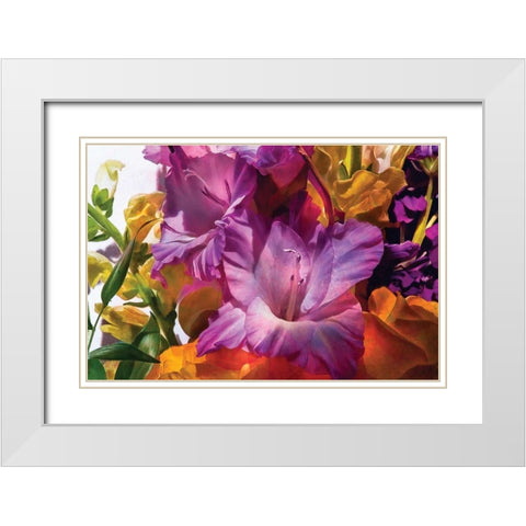 Anas Garden White Modern Wood Framed Art Print with Double Matting by Calascibetta, Mike