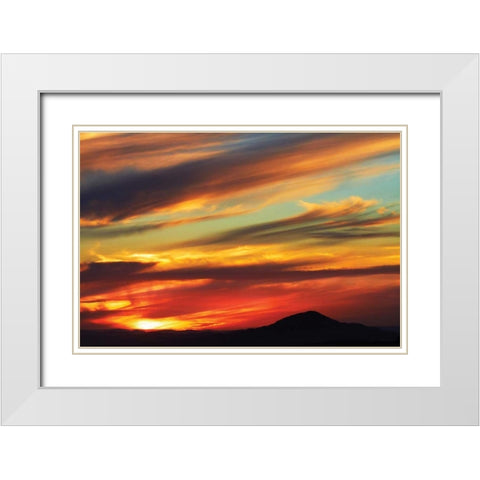 South Island Sunset White Modern Wood Framed Art Print with Double Matting by Delimont, Danita