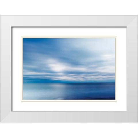 Forever Blue White Modern Wood Framed Art Print with Double Matting by Delimont, Danita