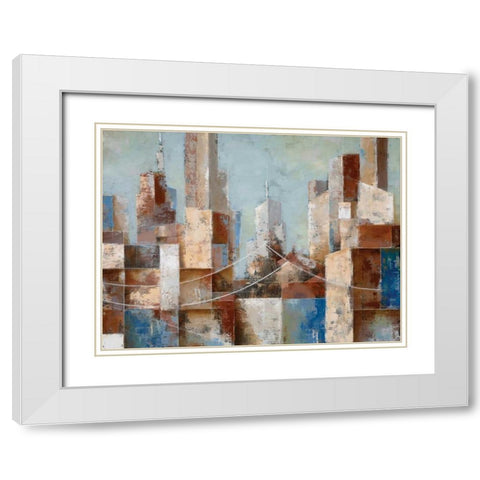 Cityscape White Modern Wood Framed Art Print with Double Matting by Berman, Ken