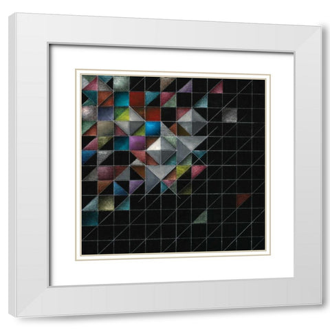 Rainbow Geo II White Modern Wood Framed Art Print with Double Matting by Berman, Ken
