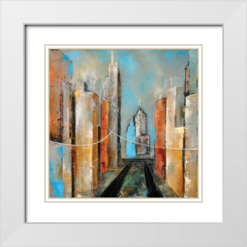Streetscape I White Modern Wood Framed Art Print with Double Matting by Berman, Ken