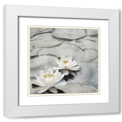 My Garden Pond I White Modern Wood Framed Art Print with Double Matting by Weisz, Irene