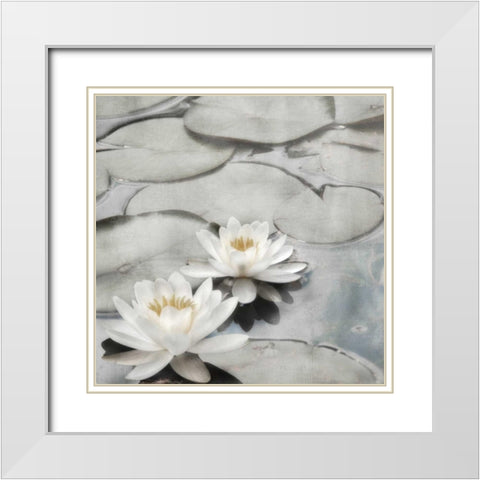 My Garden Pond I White Modern Wood Framed Art Print with Double Matting by Weisz, Irene