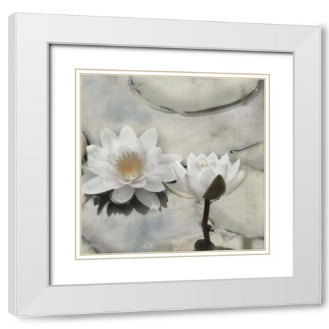 My Garden Pond II White Modern Wood Framed Art Print with Double Matting by Weisz, Irene