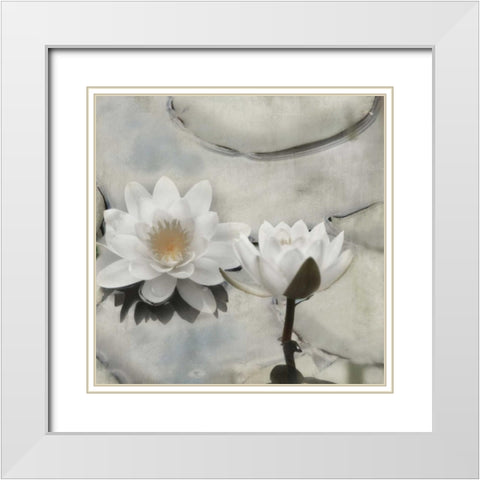 My Garden Pond II White Modern Wood Framed Art Print with Double Matting by Weisz, Irene