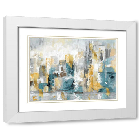 City Views I White Modern Wood Framed Art Print with Double Matting by Nan