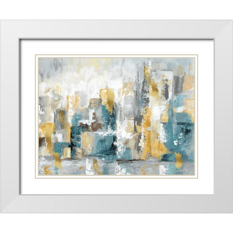 City Views I White Modern Wood Framed Art Print with Double Matting by Nan