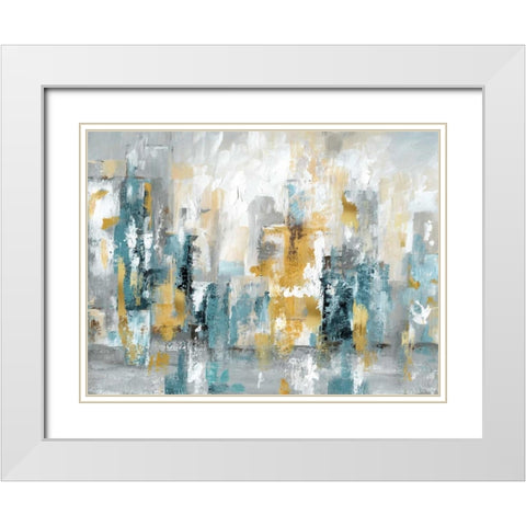 City Views II White Modern Wood Framed Art Print with Double Matting by Nan