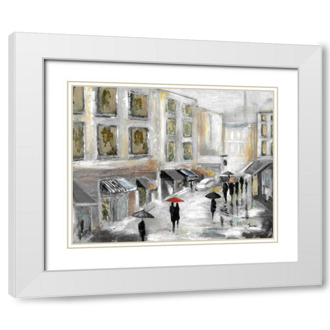 Sunday Market White Modern Wood Framed Art Print with Double Matting by Tava Studios