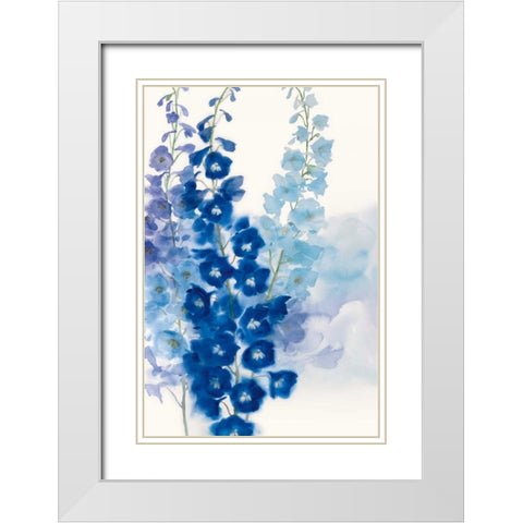 Delphinium I White Modern Wood Framed Art Print with Double Matting by Daniels, Rogier