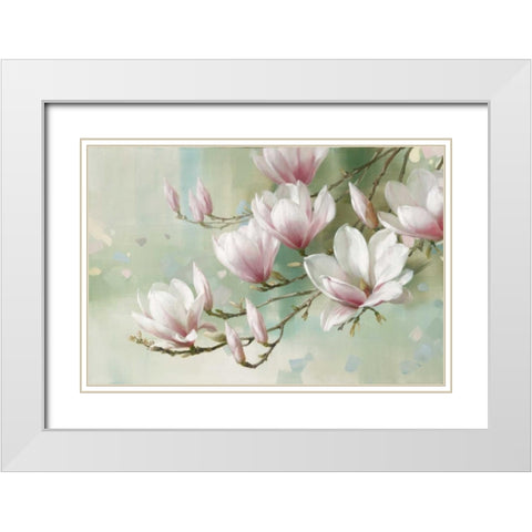 Magnolia Morning White Modern Wood Framed Art Print with Double Matting by Daniels, Rogier