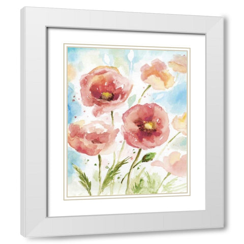 Botanical Blush II White Modern Wood Framed Art Print with Double Matting by Nan