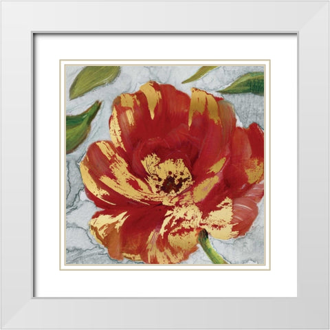 Crimson Crush II White Modern Wood Framed Art Print with Double Matting by Robinson, Carol