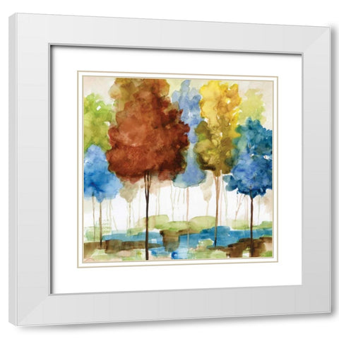 Magical Forest I White Modern Wood Framed Art Print with Double Matting by Nan