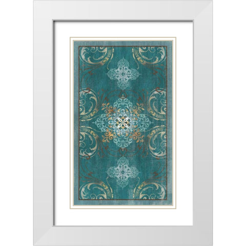 Arabesque Swirl White Modern Wood Framed Art Print with Double Matting by Knutsen, Conrad