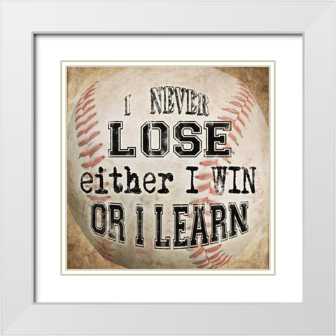 Baseball Quote White Modern Wood Framed Art Print with Double Matting by Craven, Katrina