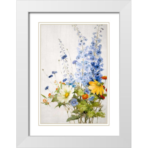 Wild Garden I White Modern Wood Framed Art Print with Double Matting by Daniels, Rogier