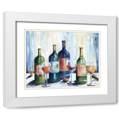 Dinner Party I White Modern Wood Framed Art Print with Double Matting by Dunlap, Marilyn