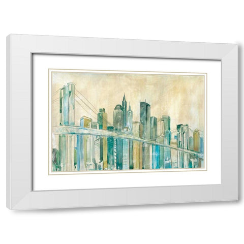 New York City White Modern Wood Framed Art Print with Double Matting by Robinson, Carol