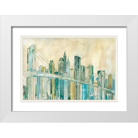 New York City White Modern Wood Framed Art Print with Double Matting by Robinson, Carol