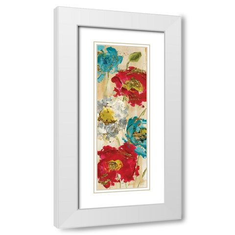 Poppy Spirit I White Modern Wood Framed Art Print with Double Matting by Craven, Katrina