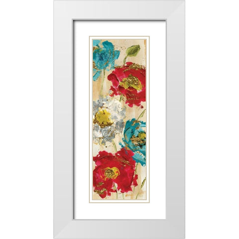 Poppy Spirit I White Modern Wood Framed Art Print with Double Matting by Craven, Katrina