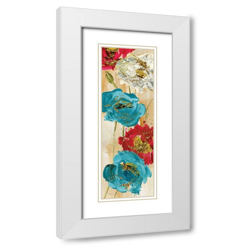 Poppy Spirit II White Modern Wood Framed Art Print with Double Matting by Craven, Katrina