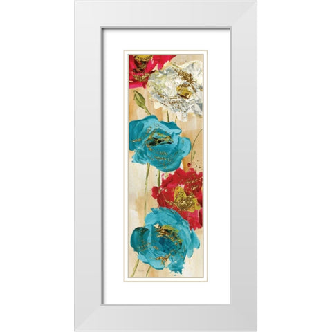 Poppy Spirit II White Modern Wood Framed Art Print with Double Matting by Craven, Katrina