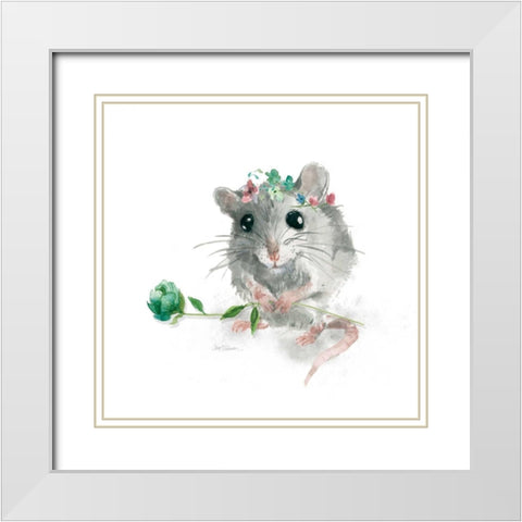 Garden Critter White Modern Wood Framed Art Print with Double Matting by Robinson, Carol
