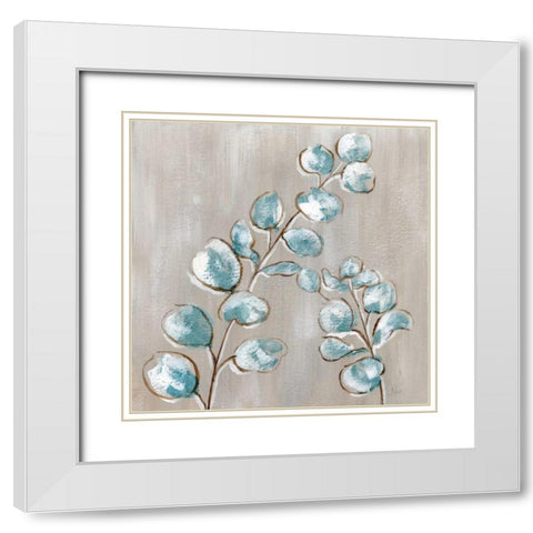 Eucalyptus I White Modern Wood Framed Art Print with Double Matting by Nan