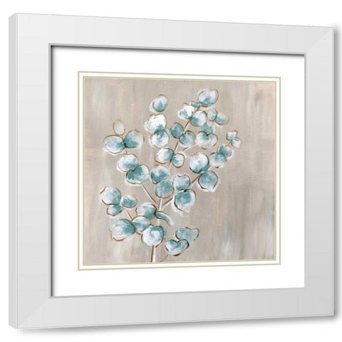 Eucalyptus II White Modern Wood Framed Art Print with Double Matting by Nan