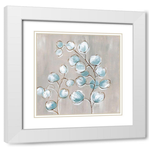 Eucalyptus III White Modern Wood Framed Art Print with Double Matting by Nan