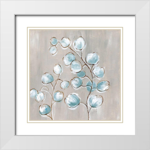 Eucalyptus III White Modern Wood Framed Art Print with Double Matting by Nan