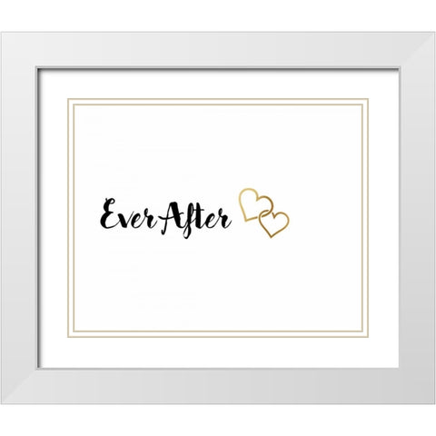 Happily Ever White Modern Wood Framed Art Print with Double Matting by CAD Designs