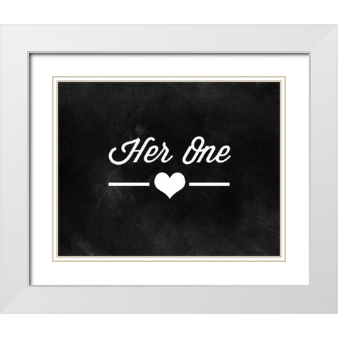 Her One, His Only White Modern Wood Framed Art Print with Double Matting by CAD Designs