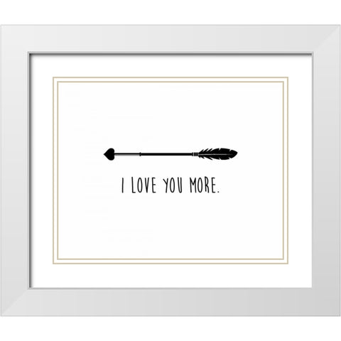 Love Arrow II White Modern Wood Framed Art Print with Double Matting by CAD Designs